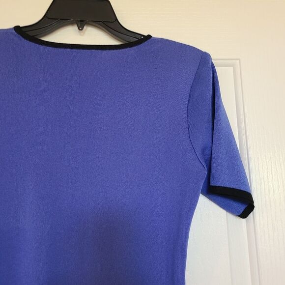 Misook Blue Short Sleeve Top Size XS - Picture 5 of 5
